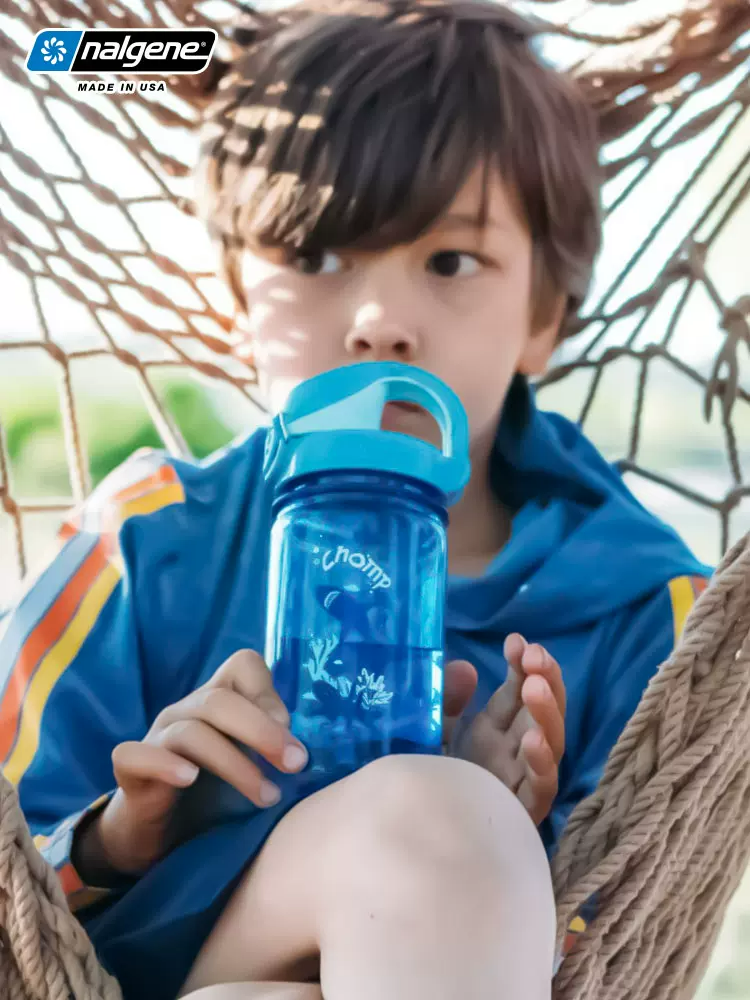 美国nalgene儿童宝宝专用水杯夏季小学生便携防摔可爱卡通水壶