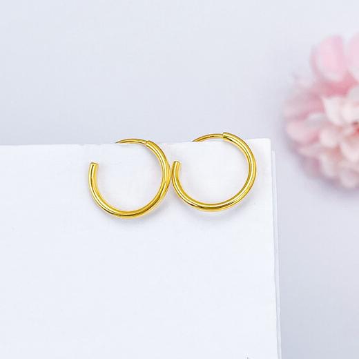 【限时克减150元】足金999 (足金999字印)5G黄金光面光圈耳圈(5GES00167-02)（预售产品下单后不退款不退货不换货不补差（预售产品下单后不退款不退货不换货不补差 商品图0