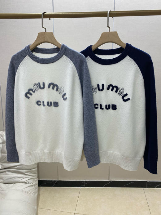 MM 2024春季新款 字母刺绣 插肩袖羊毛针织衫毛衣女 Z-11215 商品图8