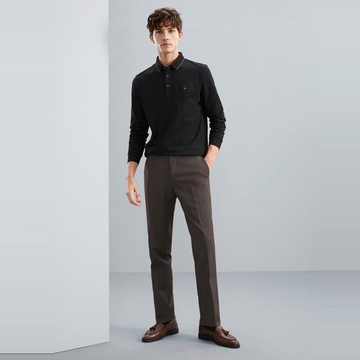 【蓄热暖氧吧】柒牌男士长袖polo衫秋冬新款休闲商务翻领T恤	125T70220 商品图3