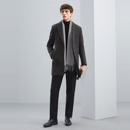 【千鸟格】柒牌西装领毛呢大衣男冬季厚款时尚休闲含羊毛保暖外套	125D70260 商品图3