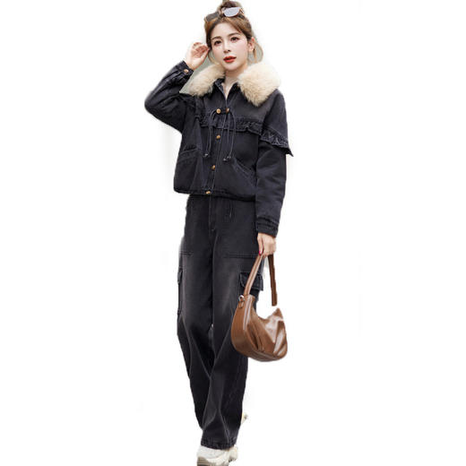 2023年冬季上新气质简约时尚大方加绒加厚保暖两件套裤HR-WXY999 商品图4