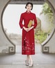 加绒加厚麂皮绒，长袖绣花改良旗袍裙GSJ-5532 商品缩略图1