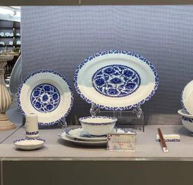56头青花花卉玲珑中餐具（S）