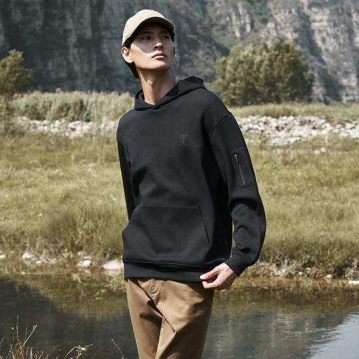 柒牌连帽卫衣男春秋新款套头袋鼠兜含莫代尔抗菌时尚休闲上衣	125W70350 商品图1
