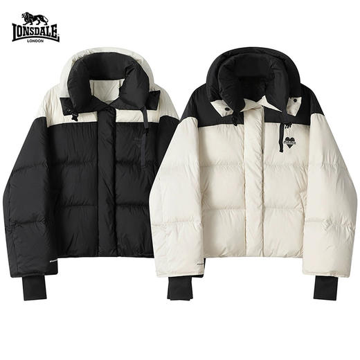 【预售5-7天发货】LONSDALE/龙狮戴尔 爱心鹅绒拼色羽绒服（短款）[福利品] 商品图0