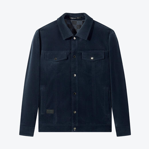 柒牌男装翻领夹克男秋季新款时尚潮流青年波浪纹丝绒工装外套	125K70290 商品图4