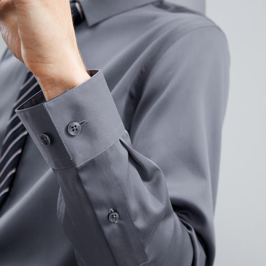 【液氨免烫】柒牌纯棉长袖衬衫男秋冬新款商务休闲易打理衬衣	125A70410 商品图2