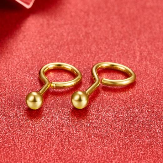 【限时7.5折】【定价黄金】足金999.9 实心光珠圆珠泡钉（约3mm）耳钉(ES00001-04)（预售产品下单后不退款不退货不换货不补差 商品图1