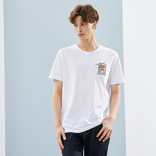 【冰氧吧】柒牌男士短袖T恤夏季凉感时尚休闲刺绣圆领短T上衣	124T71130 商品图1