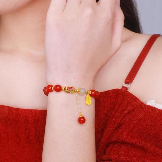 【品牌授权】BAOFANDI宝梵迪朱砂和田玉饰品 2024年 一笼蒸饺 纳福朱砂手链本命年手串男女BF 商品图3