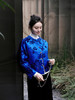 盛唐牡丹| 宝石蓝真丝漳绒圆领外套 商品缩略图3