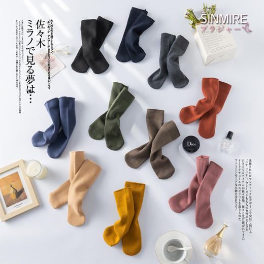 加绒又保暖！SINMIRE秋冬加绒男女通用亲肤仿羊绒棉袜子 商品图0
