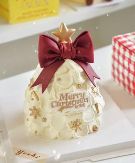 圣诞蛋糕--【翻糖蝴蝶结圣诞塔】
