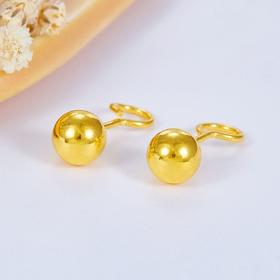 足金999.9 空心光面光珠圆珠泡钉(约7mm)耳钉(ES00001-02)（预售产品下单后不退款不退货不换货不补差价（预售产品下单后不退款不退货不换货不补差价