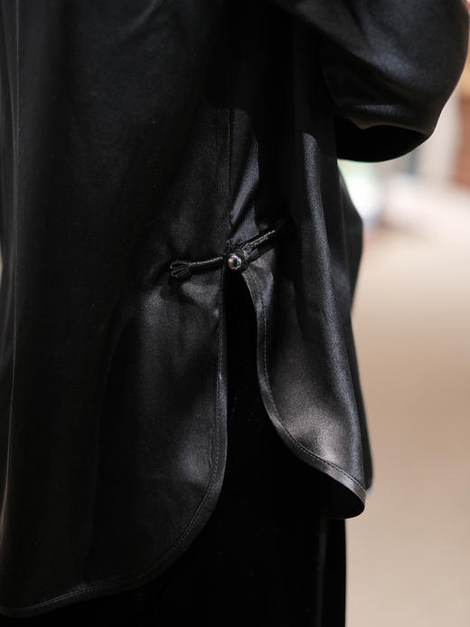 盛唐牡丹 | 真丝绸缎圆领上衣 商品图6