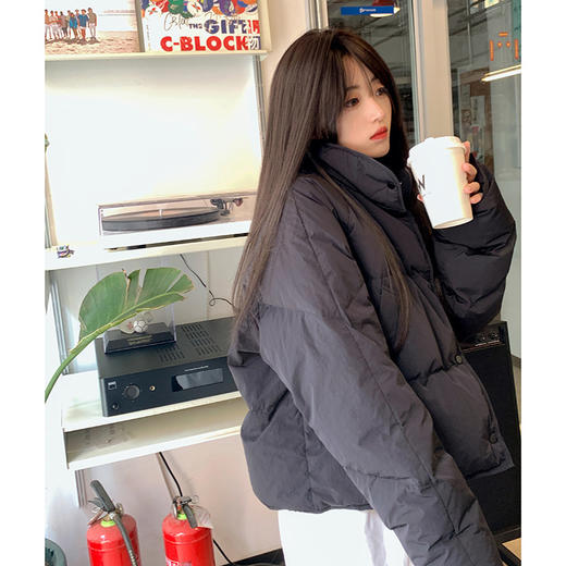 韩系短款面包服【小个子棉服女外套】大码宽松 蓝色棉衣 胖MM 学院风棉服 商品图6