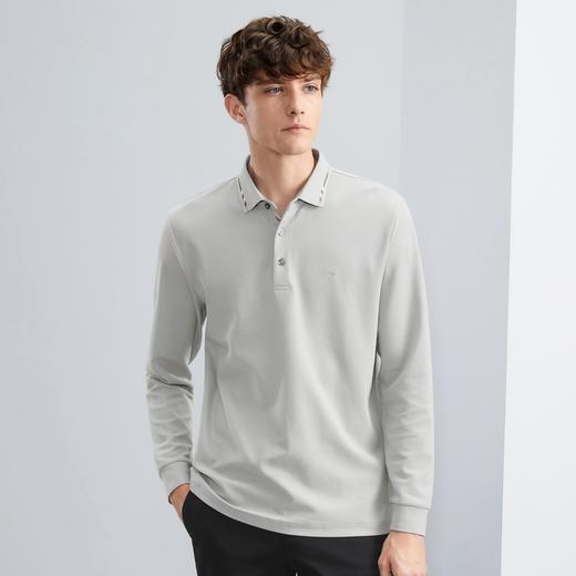 【5A抗菌】柒牌polo衫男长袖秋季薄款舒适有型多色翻领T恤衫	125T70150 商品图1