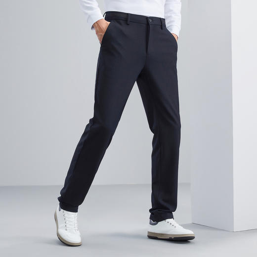 【特价】柒牌男装休闲裤秋冬新款时尚百搭色织提花男士直筒中腰长裤子	125H70490 商品图1