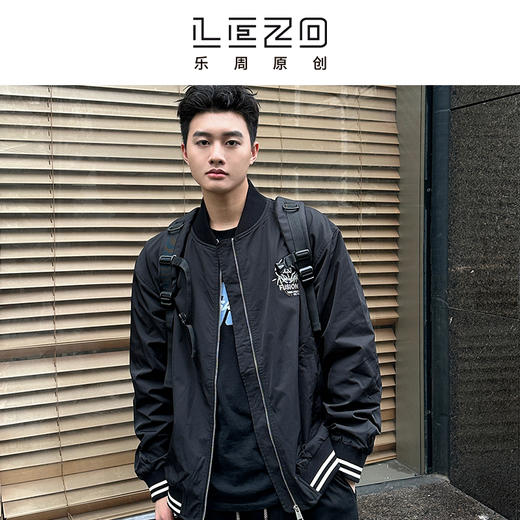 LEZO乐周原创 梭织夹克 923309098 黑色 商品图0