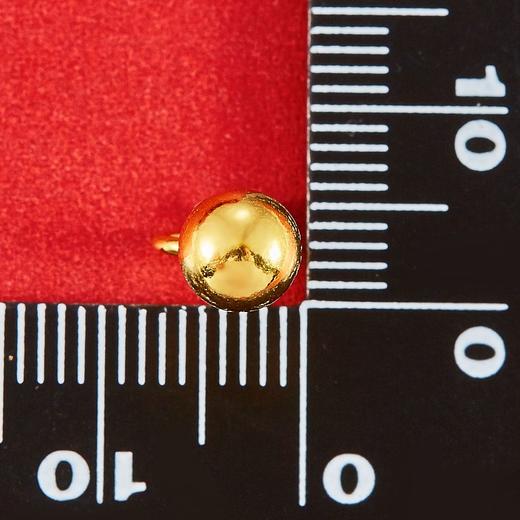 【限时克减150元】足金999.9 空心黄金光珠圆珠泡钉（约6mm）耳钉(ES00001-05)（预售产品下单后不退款不退货不换货不补差价 商品图2
