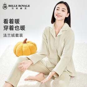 法兰绒女士睡衣秋冬保暖长袖加厚套装绒加绒家居服JJT90022