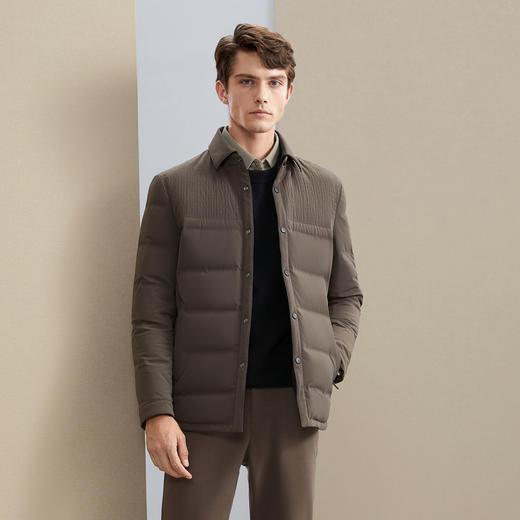 【白鸭绒】柒牌男装翻领羽绒服男冬季新款商务休闲保暖厚外套	125E70370 商品图1