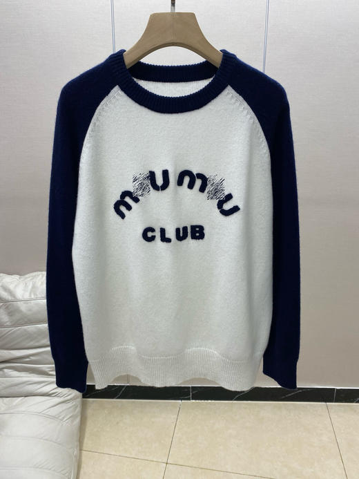 MM 2024春季新款 字母刺绣 插肩袖羊毛针织衫毛衣女 Z-11215 商品图10