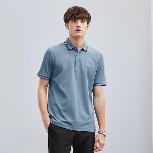 【冰氧吧】柒牌polo衫男短袖夏季薄款时尚休闲凉感透气翻领T恤衫	124T73260 商品图1