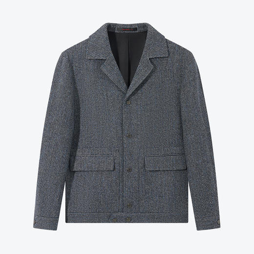 【含羊毛】柒牌男士夹克冬季厚款时尚休闲平驳领毛呢茄克外套	125D70130 商品图4