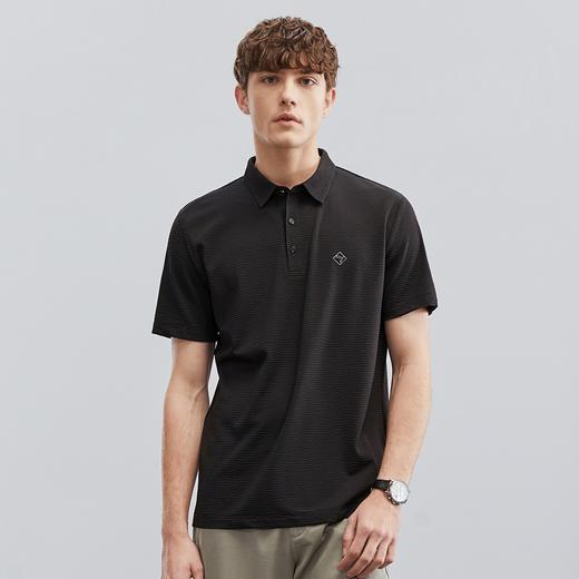 柒牌男士短袖polo衫夏季新款商务休闲舒适高弹无缝领T恤上衣	124T70540 商品图1