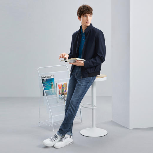 【防静电】柒牌立领夹克男秋季新款中年爸爸装男士茄克衫外套	125K70740 商品图3