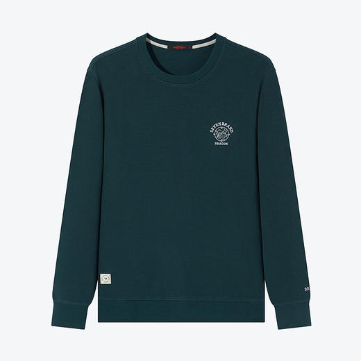 【华夫格】柒牌圆领卫衣男2024春季新款时尚休闲百搭男士长袖上衣	126W70120 商品图4