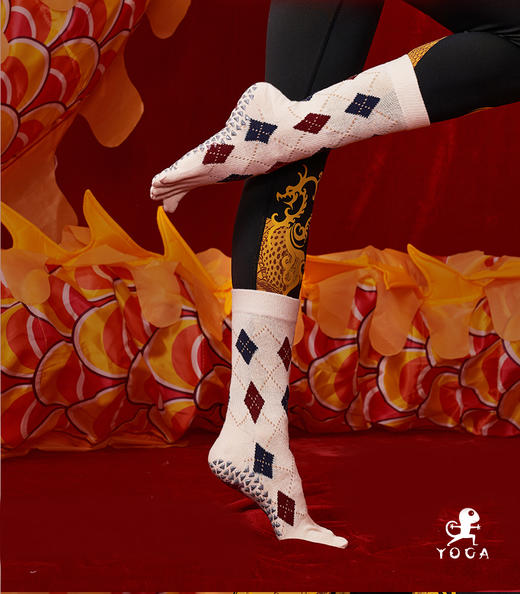 壁虎瑜伽【2312WZ263】印花长筒五指瑜伽袜【5天发货】 商品图5