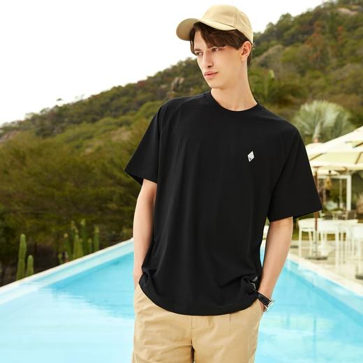 柒牌男士短袖t恤夏季薄款运动休闲中青年插肩袖圆领套头上衣	124T71330 商品图3