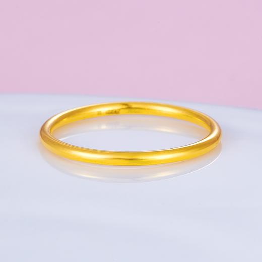 【限时克减150元】足金999 #条戒#亮面#固口戒指(足金999字印)5G黄金三生三世光圈戒素圈戒细戒线戒空心圈戒(5GJZ00265)（预售产品下单后不退款不退货不换货不补差 商品图1