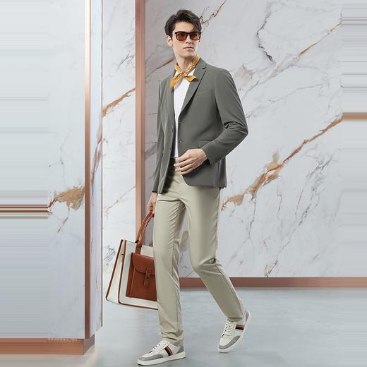 【华夫格】柒牌休闲西服男2024春季新款商务平驳领男士单西装外套	126C70410 商品图3