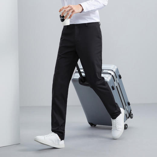 【含桑蚕丝】柒牌男士休闲裤秋冬新款商务通勤针织直筒长裤子	125H70440 商品图3