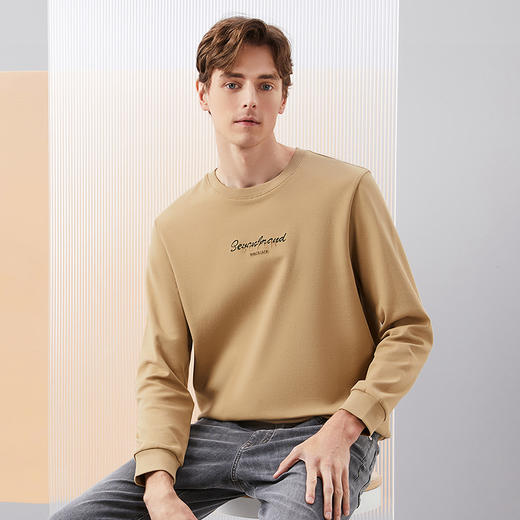 【5A抗菌】柒牌男装卫衣男2024春季新款时尚休闲圆领长袖套头上衣	126W70150 商品图1