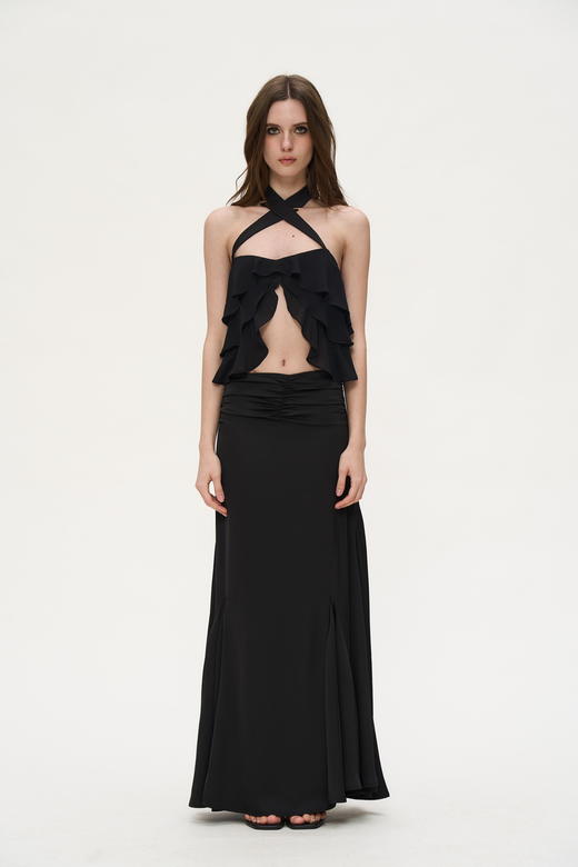 Pola褶裥垂坠鱼尾超长半身裙 商品图0