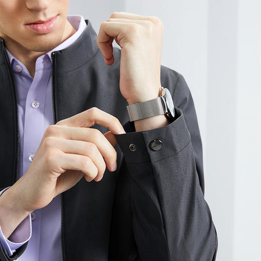 柒牌男士立领夹克2024春季新款商务休闲中青年满身印花外套茄克衫	126K70490 商品图2