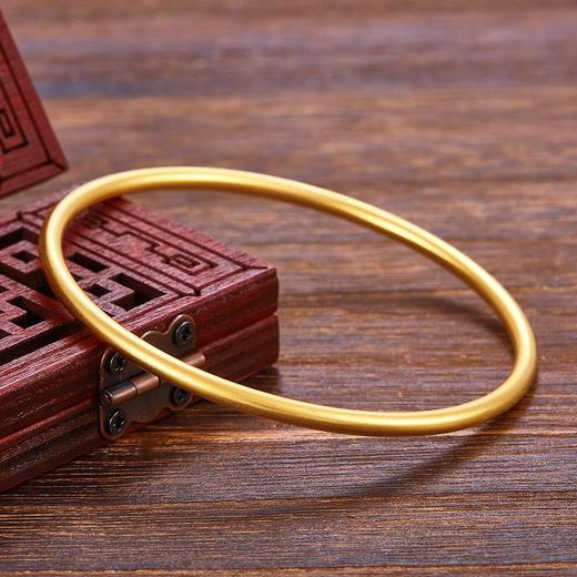 【限时克减150元】足金999.9  【磨砂实心】古法传承面宽约2.7-2.9mm古法光圈古法素圈固口古法手镯(GFSZW00013-01)（预售产品下单后不退款不退货不换货不补差价） 商品图0
