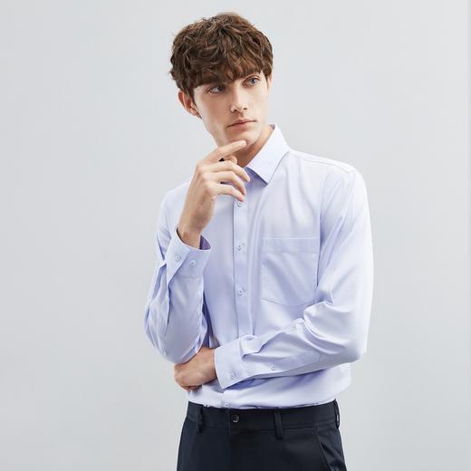 【特价】【DP免烫】柒牌男士长袖衬衫春秋款商务正装翻领口袋纯棉打底衬衣	124A70500 商品图3