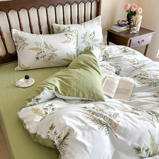 「72小时发货」【享受裸感睡眠】钱皇床品四件套 春意盎然/春风十里 贴肤柔软 时尚印花 活性印染清新雅致 商品图8