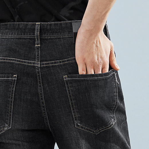 【特价冰藻泥】柒牌牛仔短裤男夏季凉感时尚休闲猫须水洗直筒男裤	124H71050 商品图3