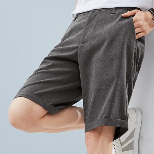 柒牌短裤男士夏季新款时尚潮流中青年色织格纹休闲直筒男裤子	124H72050 商品图3