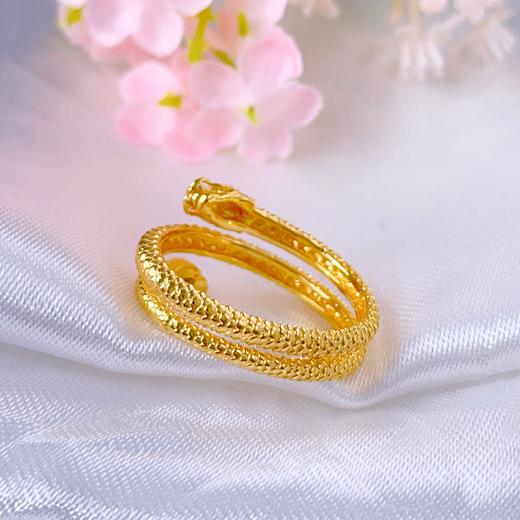 足金999 (足金999字印)5G黄金开口龙年生肖三圈盘龙女戒(5GJZ00679)（预售产品下单后不退款不退货不换货不补差价） 商品图3