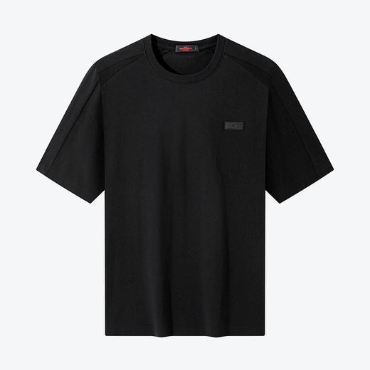 柒牌短袖T恤男夏季新款时尚青年休闲宽松男士黑色圆领体恤衫	124T71480 商品图4