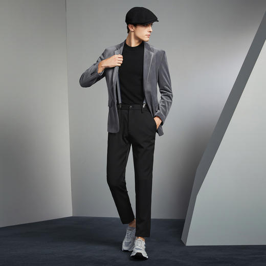 【灯芯绒】柒牌休闲西装男秋冬新款面试新郎结婚修身西服外套	125C70100 商品图3