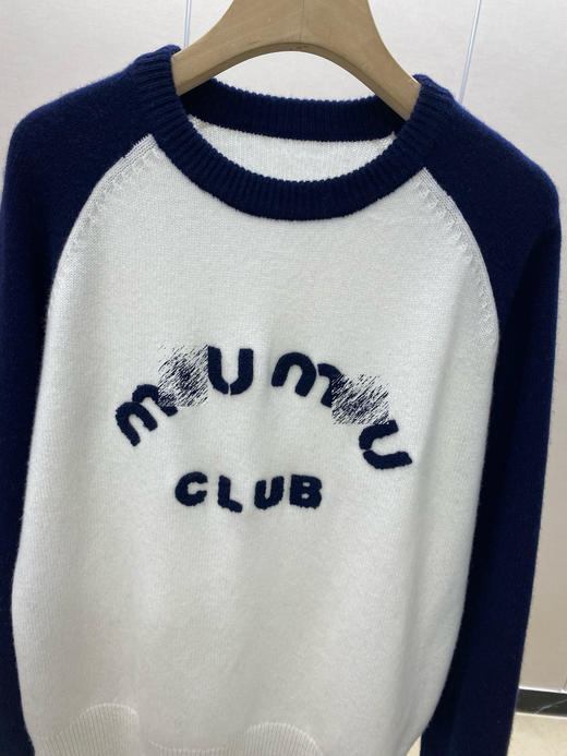 MM 2024春季新款 字母刺绣 插肩袖羊毛针织衫毛衣女 Z-11215 商品图11